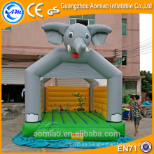 Buen diseño divertido elefante inflable aire castillo, saltar el soplador del castillo